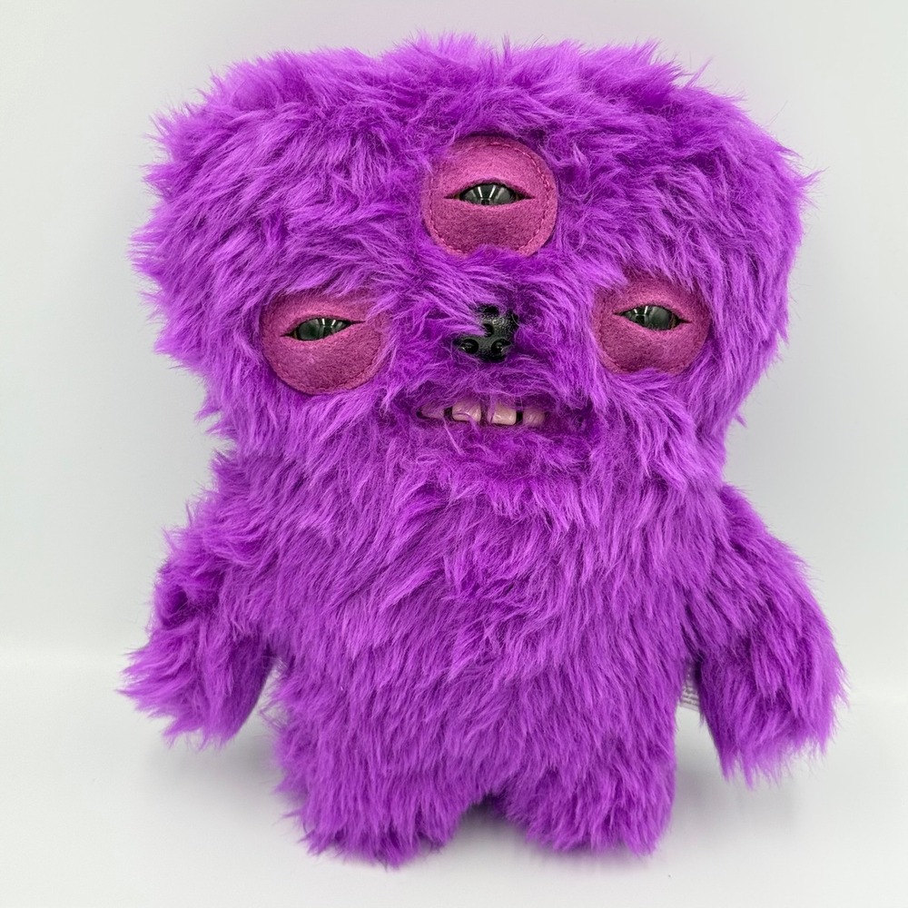 Zuru Fuggler Fart Face Purple Shaggy 3-Eyed Monster Plush Toy Teeth Spin Master
